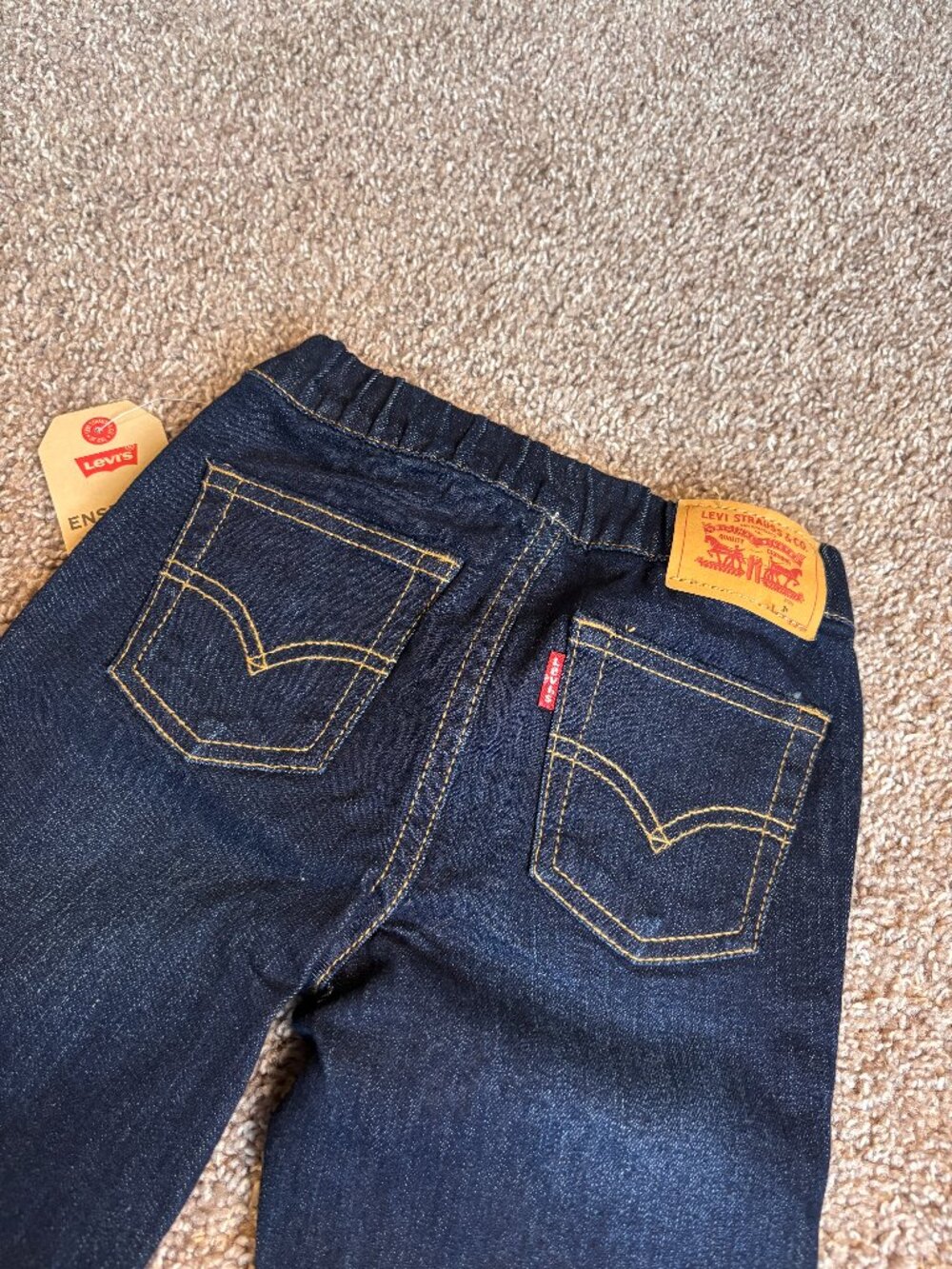 NEW Levi's Toddler Pull-On Straight-Cut Dark Wash Denim 3T